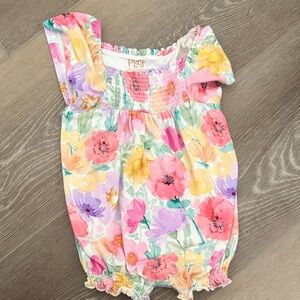 Little sleepies watercolor meadow romper 6-12 months